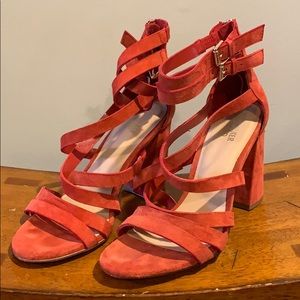 Bleecker & Bond, Mindy Heels, Coral, Size 8m